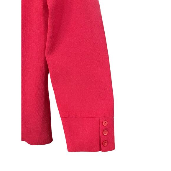 Talbots Petites Women's Punch Pink Button Front 3/4 Slv Sweater Cardigan Size M - Picture 6 of 10